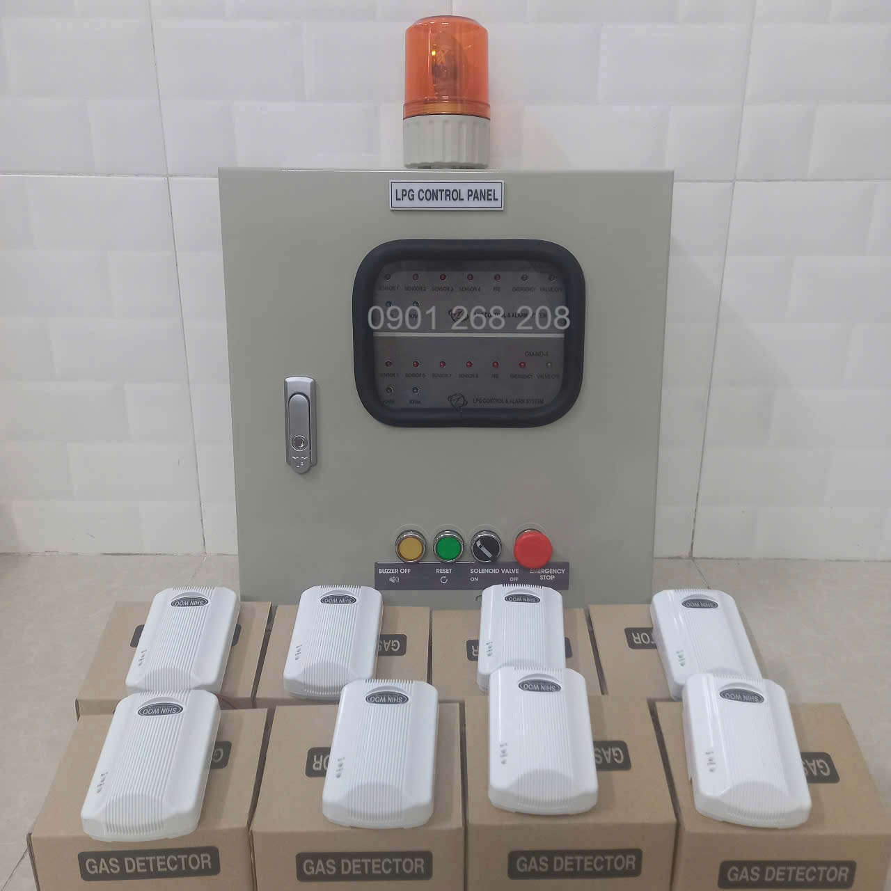 tủ điều khiển hệ thống gas 8 kênh đầu dò Hàn Quốc